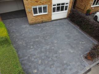 Driveway installed in Hazel Grove using Bradstone Woburn in graphite