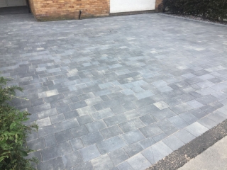 Driveway installed in Hazel Grove using Bradstone Woburn in graphite