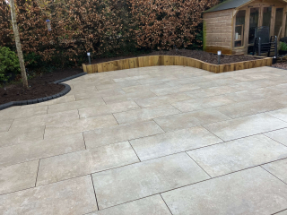 New porcelain patio