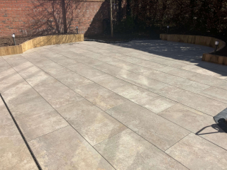 New porcelain patio