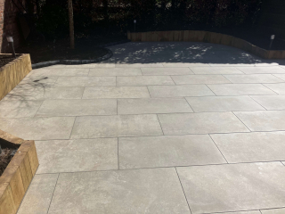New porcelain patio