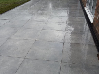 New porcelain patio using Marshalls porcelain paving