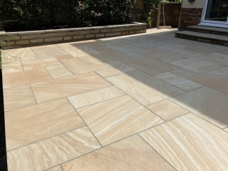New porcelain patio